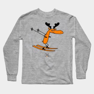 Skier moose Long Sleeve T-Shirt